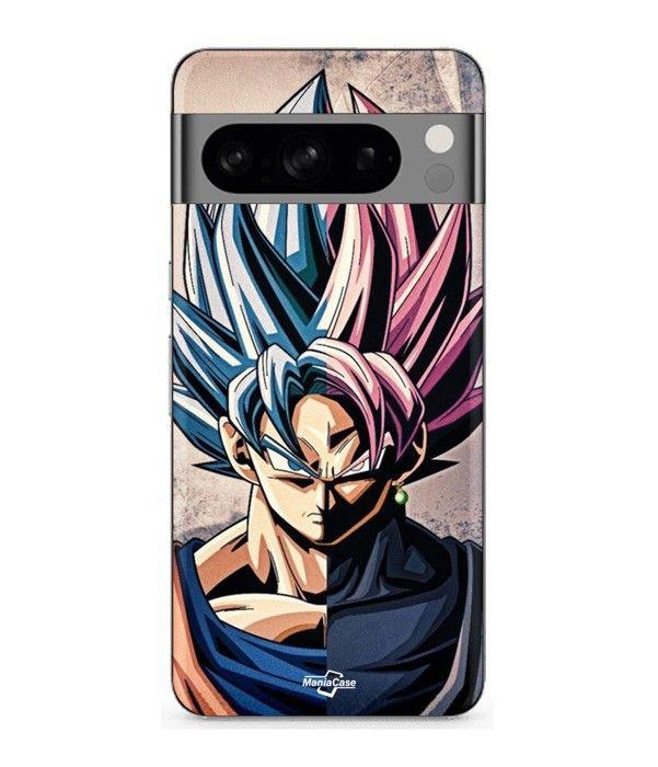 Coque - MANIACASE - Google Pixel 8a Pro - Silicone - Noir - Dragon Ball Z Goku SSJ