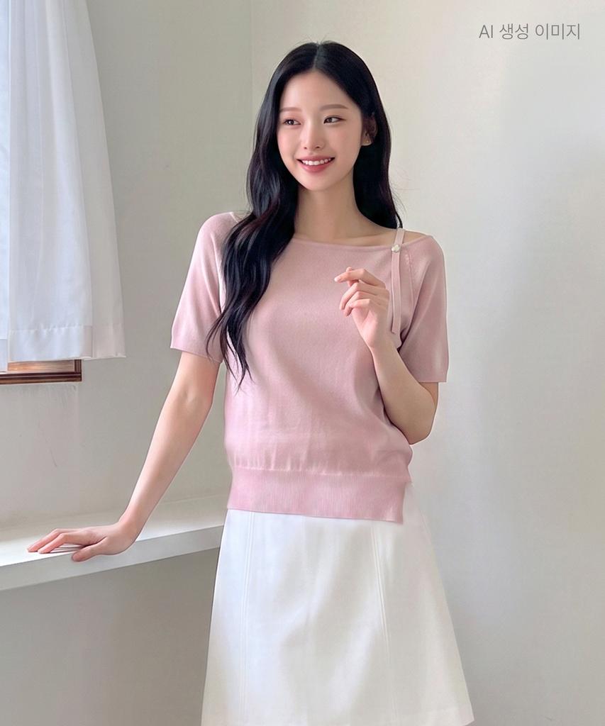 ROEM Off-Shoulder Short Sleeve Pullover Rmkag38R11