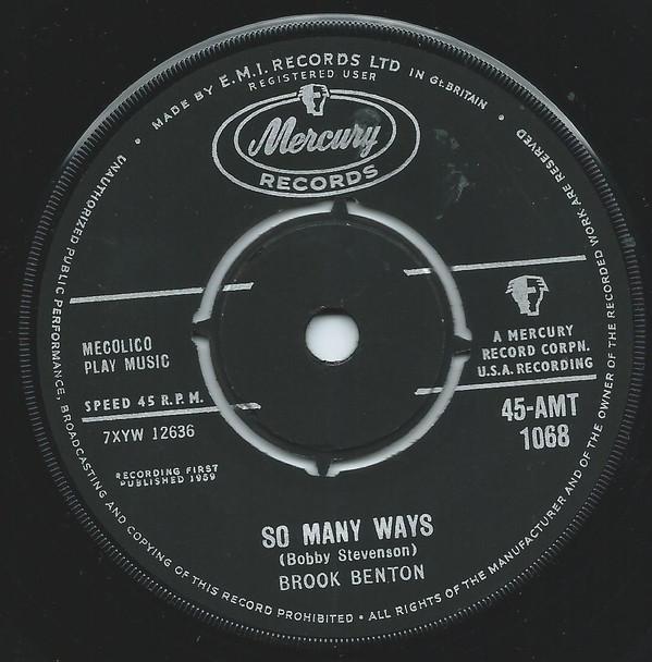 

7inch Record BROOK BENTON - So Many Ways 45AMT1068 Mercury 1959 UK Jazz Used
