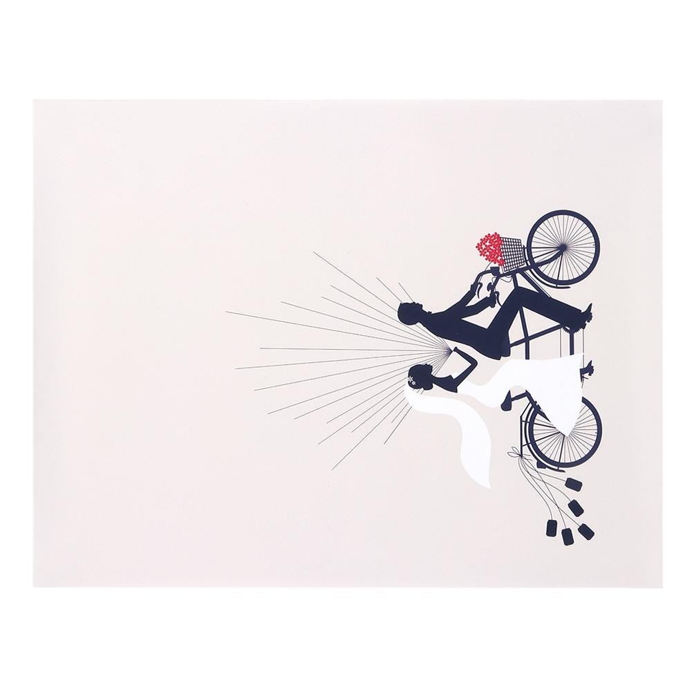 

Fingerprint Painting Bridegroom Bride Ride Bicycle Pattern Fingerprint DIY Wedding Painting