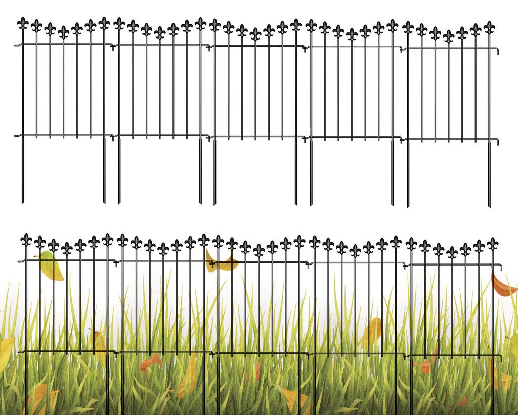 10ft Dekorativer Gartenzaun Tierbarriere Paneele Rostfrei für Hof Hundegrenze