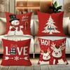 Christmas Pillow Covers: Snowman, Tree, Love, and Reindeer Designs! Sofa Room Cushion Cover Home Decoration New Year Gift