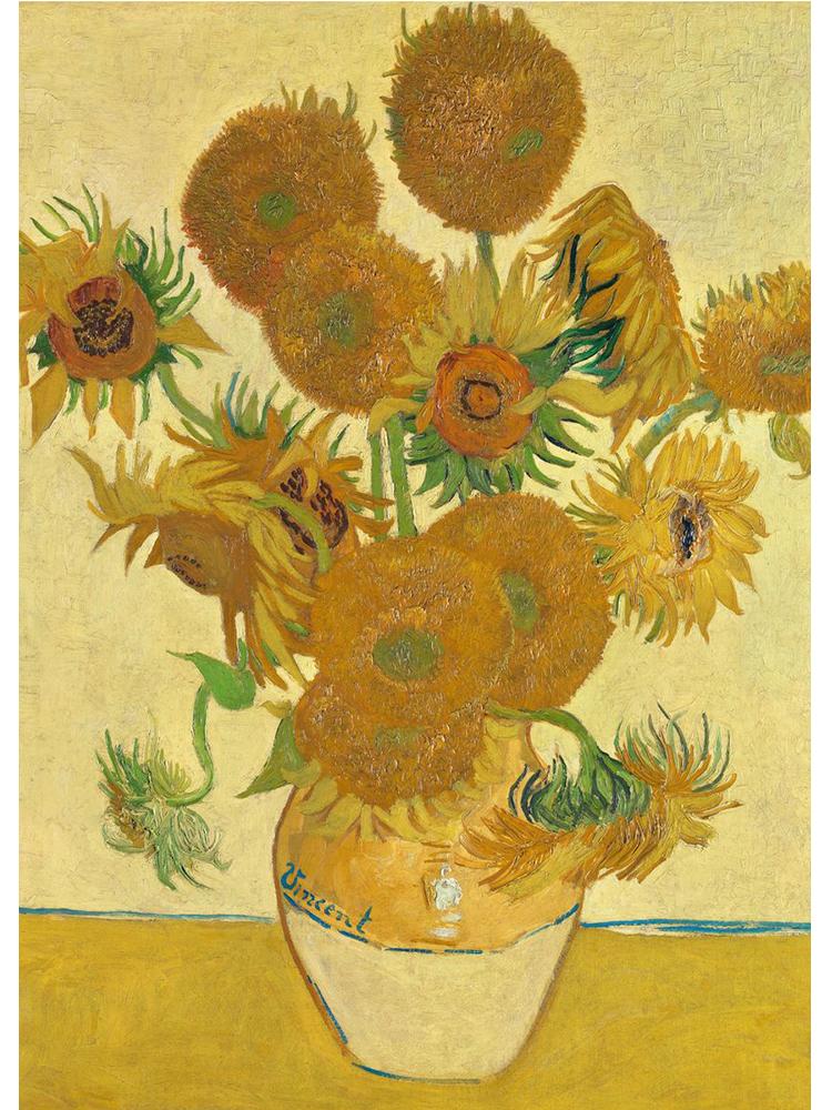 Impressionist Vincent Van Gogh Bouquet Sunflowers In Vase Poster Canvas Painting Abstract Roses Wall Art Room Home Decoration