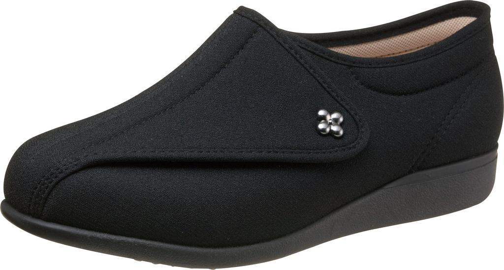 Asahi Shoes KS23143RT Women's Black Stretch Shoes, Size 23.5