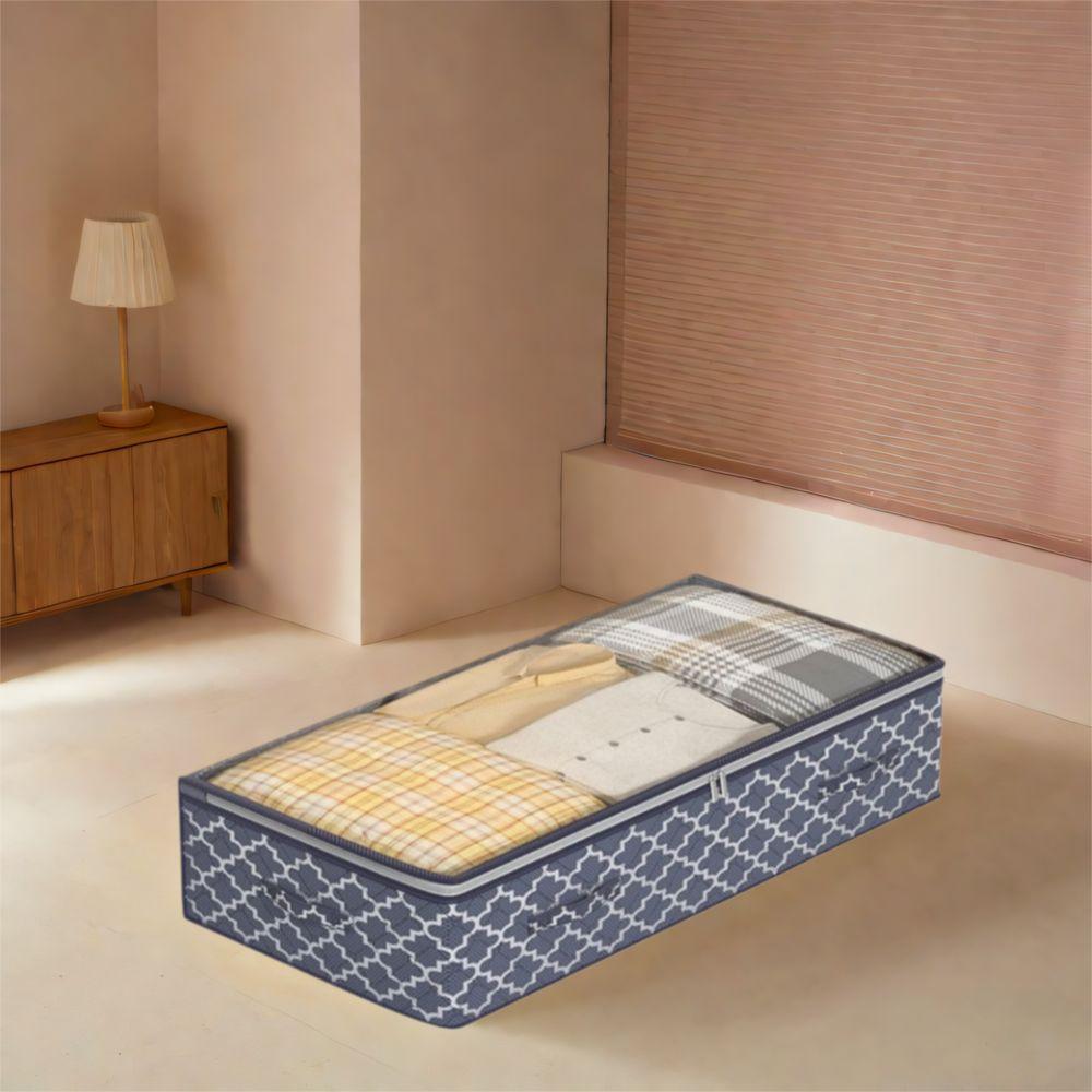 Dual Zipper Under Bed Storage Bag Clear Window Quilt Clothes Storage Bag  Dormitory