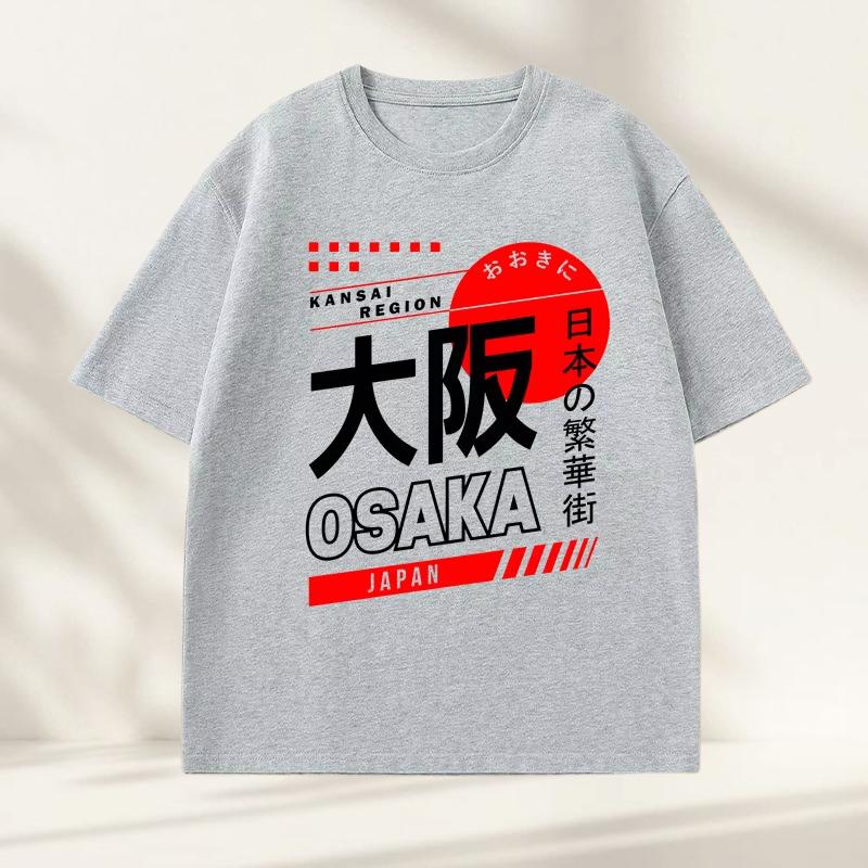 Japanese Style Osaka TShirt Vintage Fashion Street Wear Graphic Cotton Short Sleeve Harajuku Tshirts Women Clothing Top