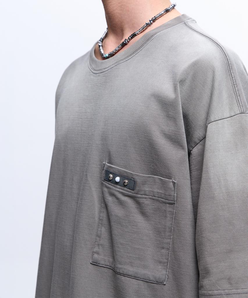Aleseuseussi Rivet Pocket Washing T-Shirt - Gray