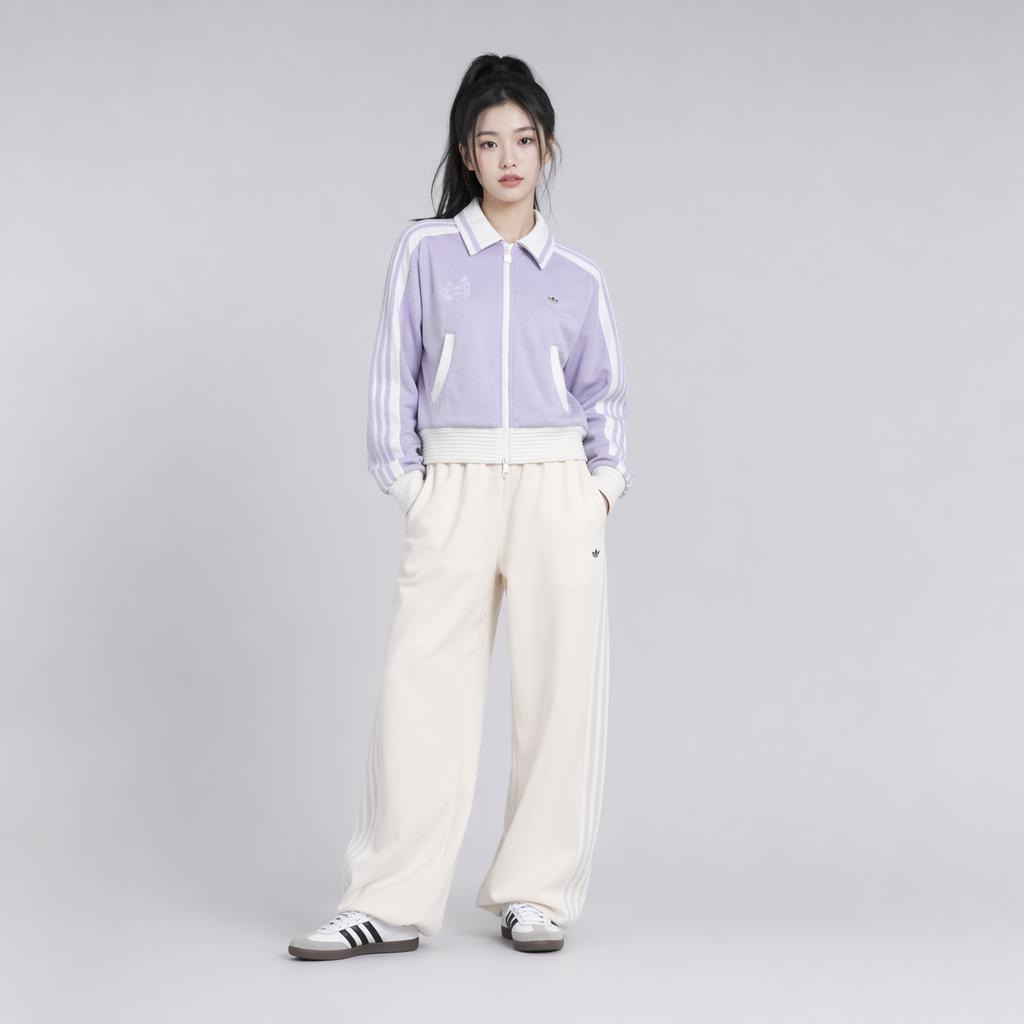 adidas Originals Track Top Striped Zip Double Layer Knitted Comfortable Soft Jacket Women Tops KY2151