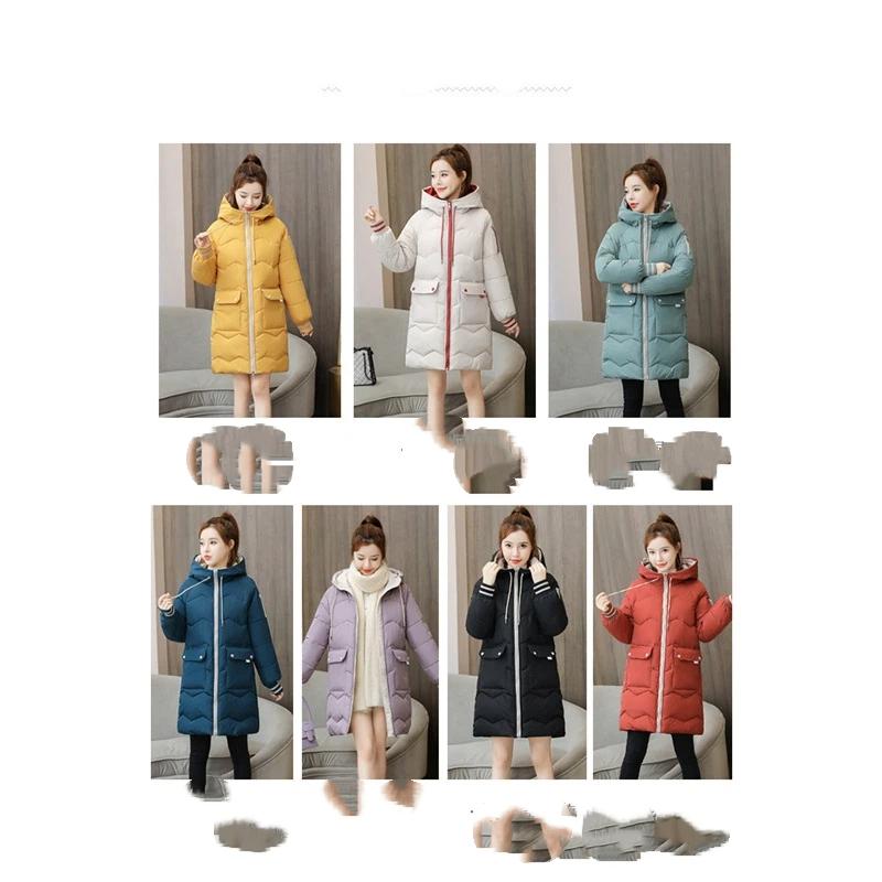 Women's Winter Mid To Long Loose Jacket Thick Cotton Jacket And Bread Jacket