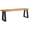 3 Piece Dining Set with Live Edge Solid Acacia Wood