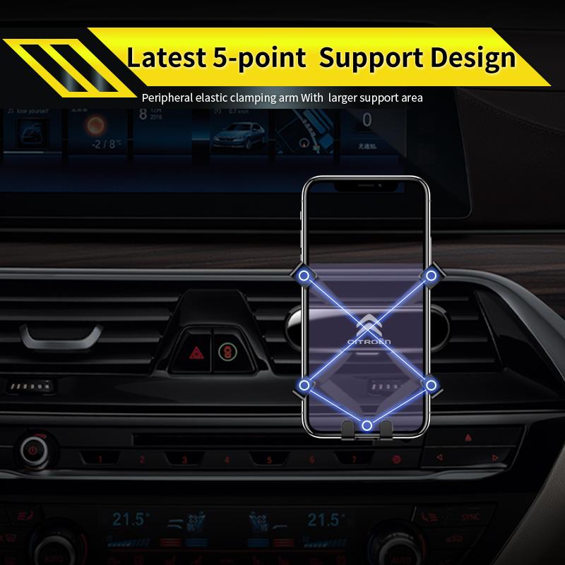 Car Phone Holder Mount Gravity Phone Support With Hook Accessories For Citroen C4 C3 C5 C1 C2 VTS Berlingo Celysee Xsara Picasso