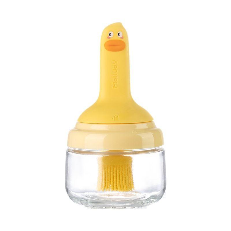 Oil Brush Bottle Sealing Brush High-temperature Resistant Silicone Oil Brush with Oil BottleBarbecue Oil Pot Brush
