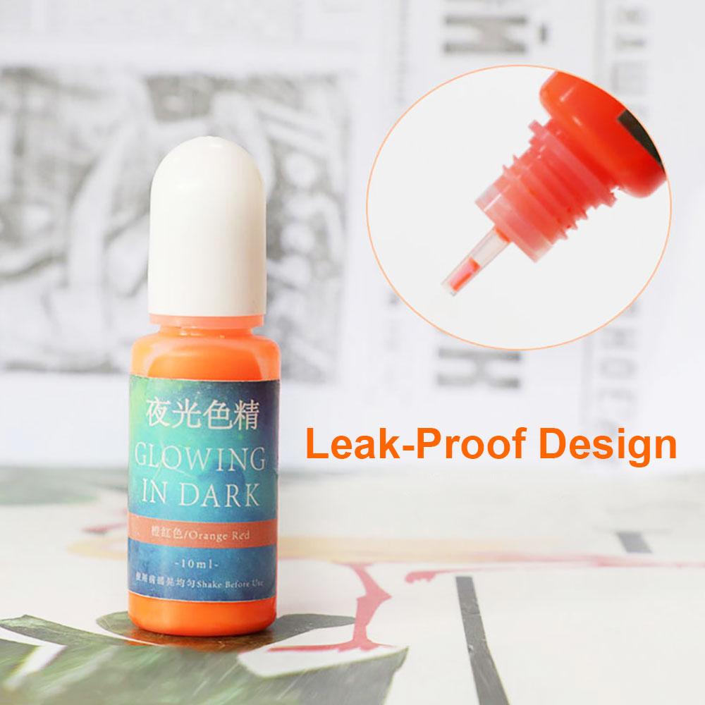 Silicone world 10ML 20 Colors Fluorescent Pigment Luminous Paint Resin Dye UV Resin Coloring Epoxy Resin Pigment for DIY Crafts