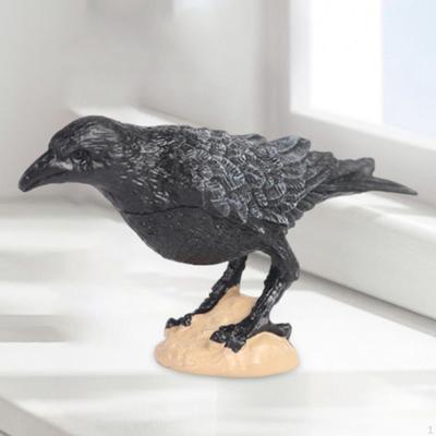 Figurita de Loro de Simulación Figuritas de Pájaro Cuervo Colección Educación Temprana Escultura de Animal
