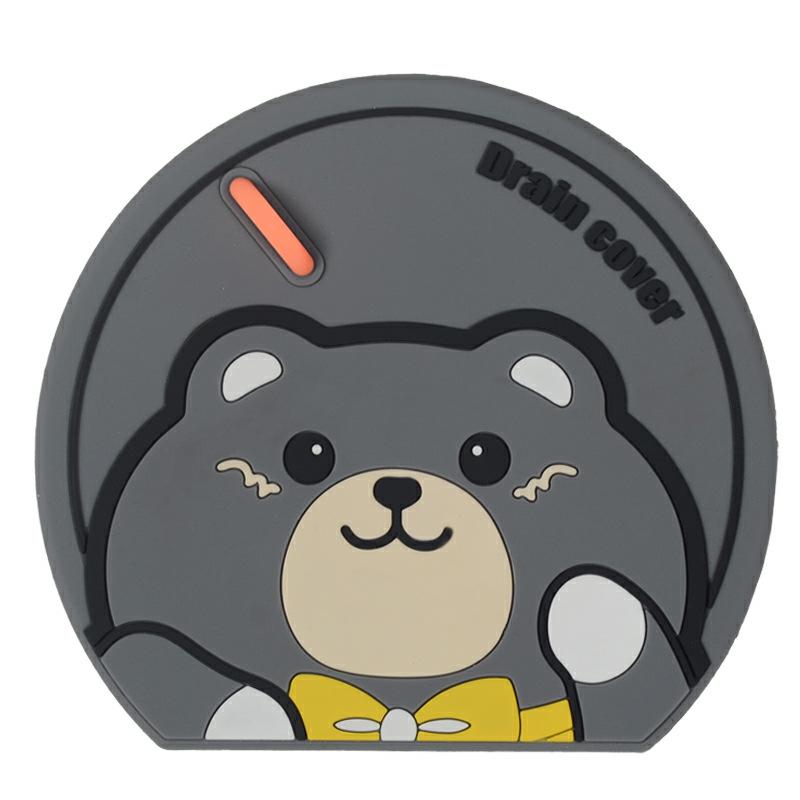 

Little Bear Anti-odor Silicone Floor Drain Cover for Bathroom, Anti-reverse Odor Device for Sewer, Floor Drain Pad серый