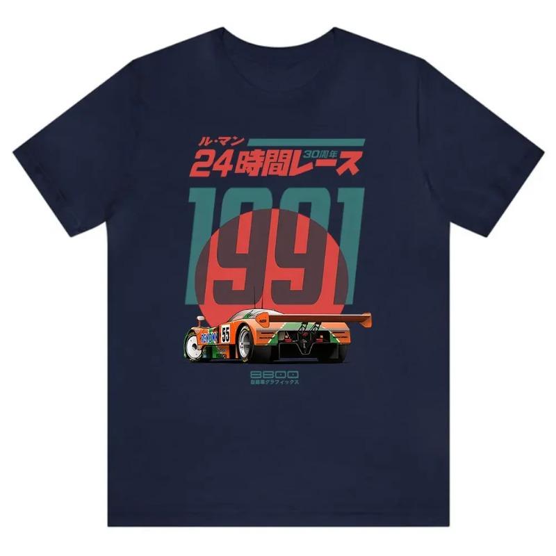 Japanisch 787B Jubiläum 30. Le Mans Retro Lustige Kunstzeichnung Gamer Anime Kult Meme Film Musik Geschenk Baumwoll-T-Shirt Lustiges T-Shirt