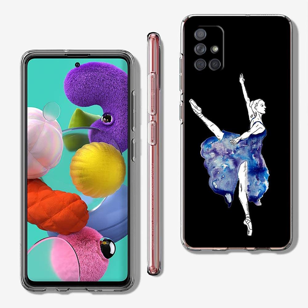 Simple Swan Dance Ballet Clear Phone Case For Samsung A51 A71 A21S A12 A11 A31 A41 A03S A22 A13 A33 A73 A53 A52 A32 5G A23 Cover