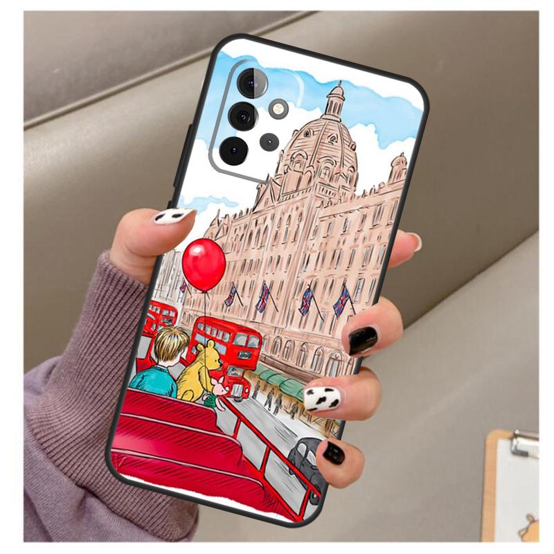 London Red Bus Big Ben Soft Case For Samsung Galaxy A32 A52 A72 A12 A42 A40 A50 A70 A03S A21S A52S A71 A51 Cover