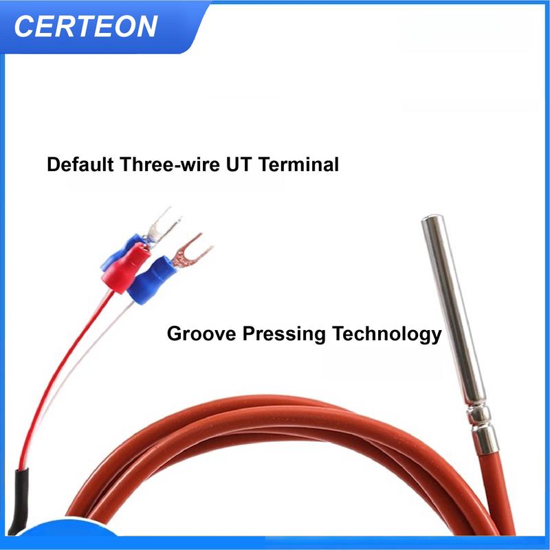 PT100 PT1000 Temperature Sensor Waterproof RTD Probe Platinum Resistance Detector 2/3/4 Wire High Precision Silicone Cable