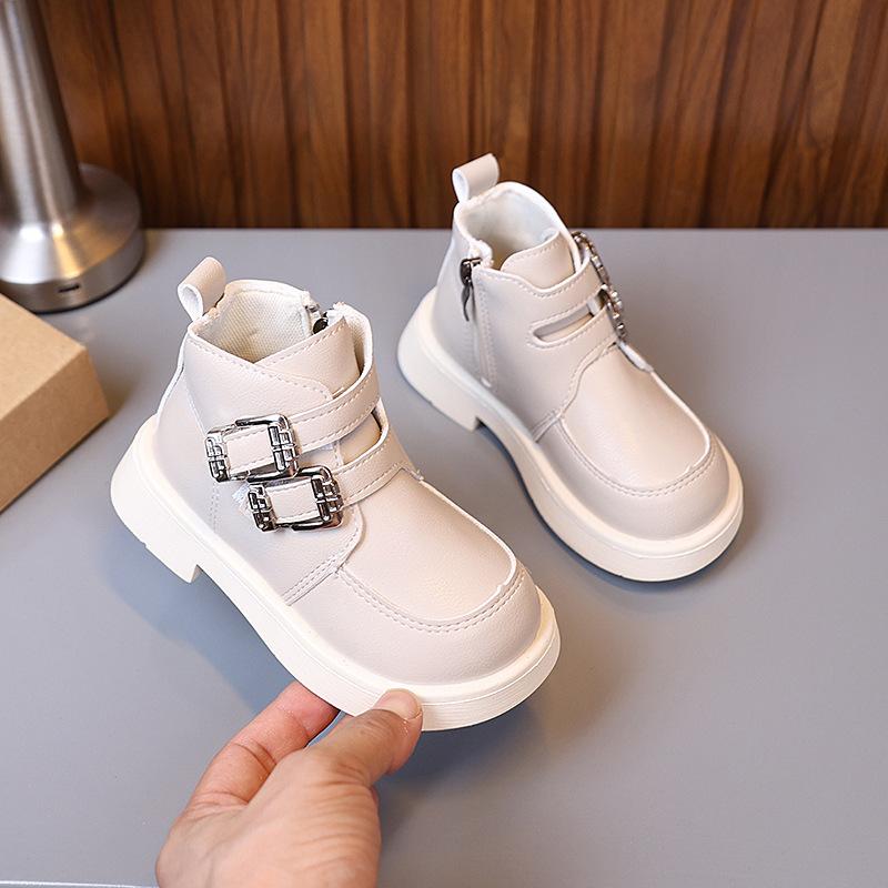 

Girls Martin Boots New Autumn Style Boys Single Boots British Style Children s Boots Autumn Winter Casual Ankle Boots 21-25Code1Hand5Double sta бежевый