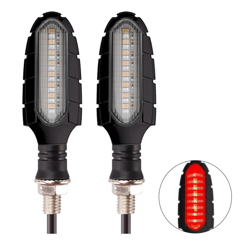 

2 шт. мотоциклетный мини 16 светодиодов поворотный фонарь текущая вода мигающий свет последовательный текучий свет водонепроницаемый