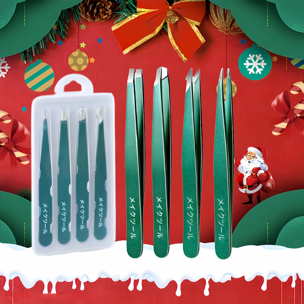 Professional Stainless Steel Tweezers Set for Men & Women High-Precision Slant Tip Beauty Tools with Sensitive Trichologist Care
