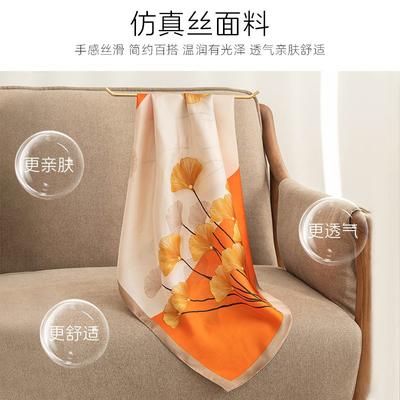 Silk Scarf Neck Small Square Scarf Fashion Printing Spring and Summer Out Versatile Purple Flower High-end Polyester Silk Scarf