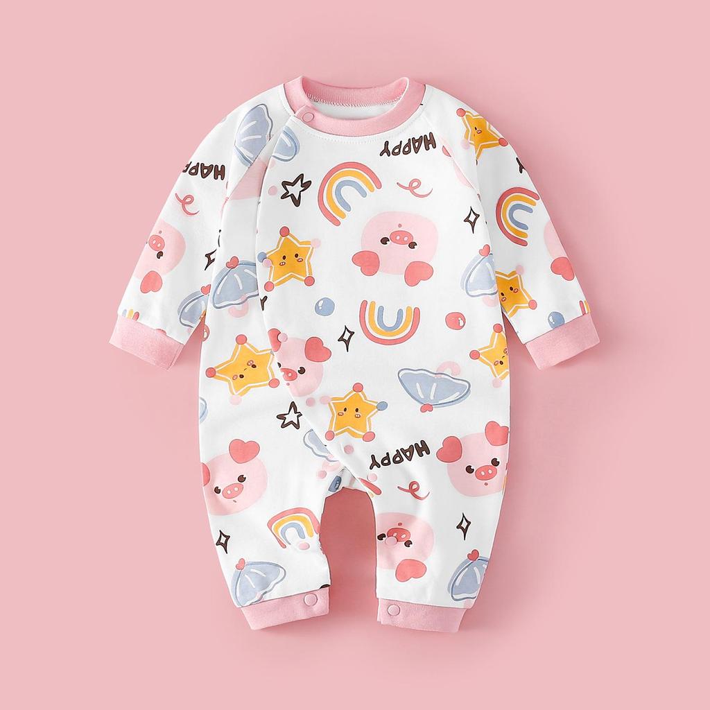 Unisex Cotton Baby Romper - Spring/Autumn Cartoon Onesie for Newborns