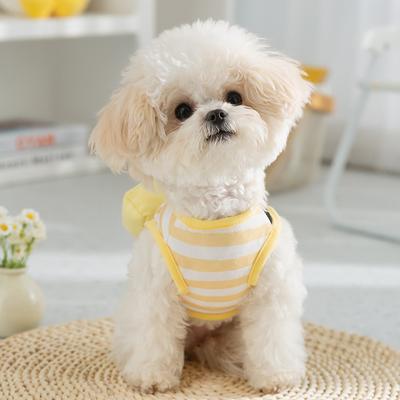 Hundekleidung Frühling Sommer Stereo Rucksack Gestreift Teddy Bigbear Kleiner Welpe Kätzchen Traktion Haustierweste