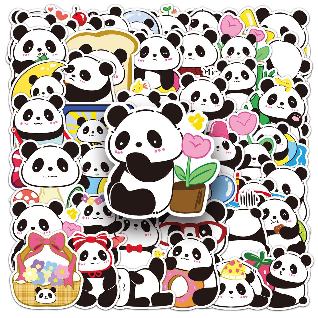 50 Original Panda Graffiti Cartoon Cute Animals Creative Decorative Cups Mobile Phone Case Computer Stickers