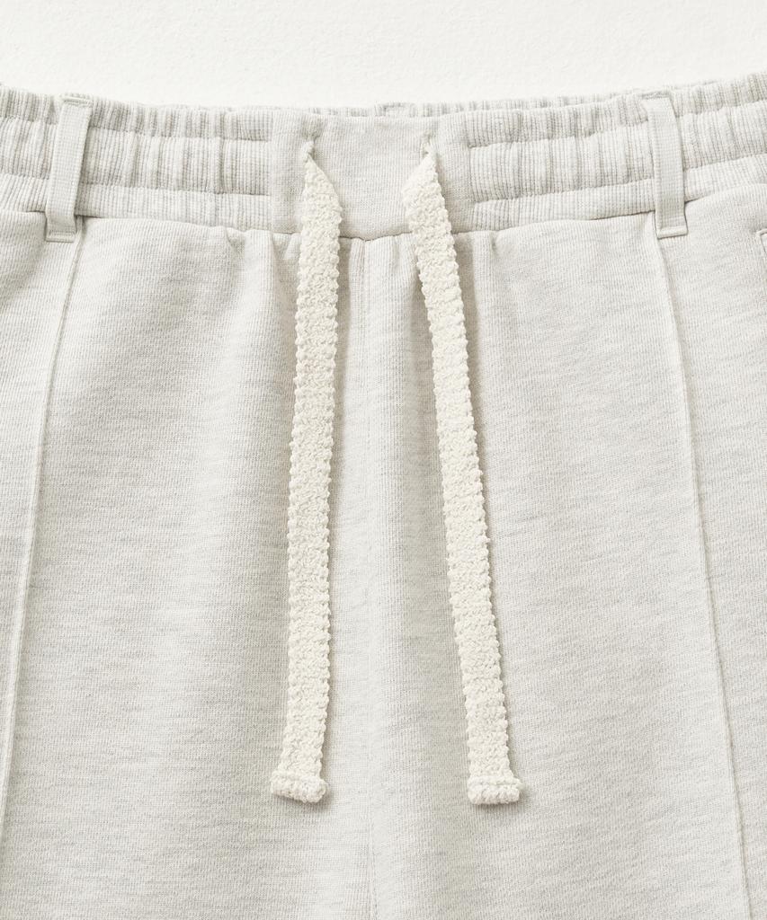 Seteo Cotton Elastic Waist Sweatpants Melange Ivory (Type B)