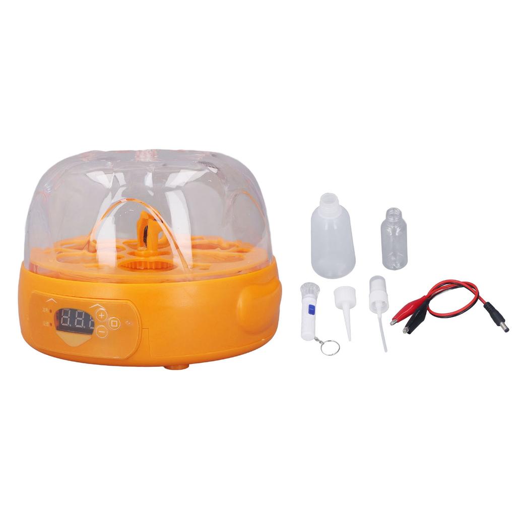 15W Egg Incubator 6 Eggs Digital Automatic Egg Incubator with Automatic Egg Turner for Hatching Chicken Quail Yellow
