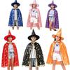 Star Pattern Wizard Cape Kids Cloak with Hat for Boys Girls, Halloween Witch Theme Role Play Costume Prop Party Cosplay Outfit, Fancy