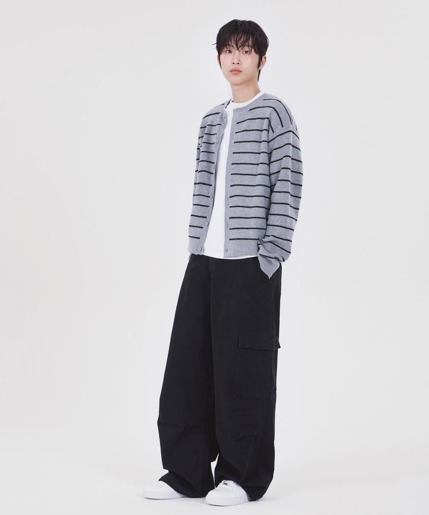 GLW Washed Pocket Parachute Cargo Pants Black