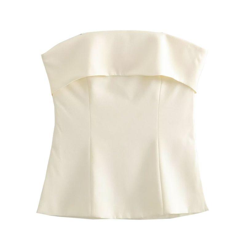 Spring New Women Clothes European and American Commuter off-Shoulder Tube Top off-Shoulder Top High Waist Straight Casual Pants