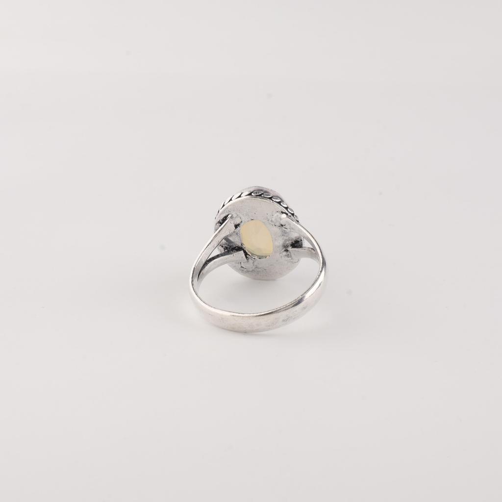 Milky Opal Gemstone 925 Sterling Silver Statement Jewelry Women Ring Birthday Gift For Her RR-84-19