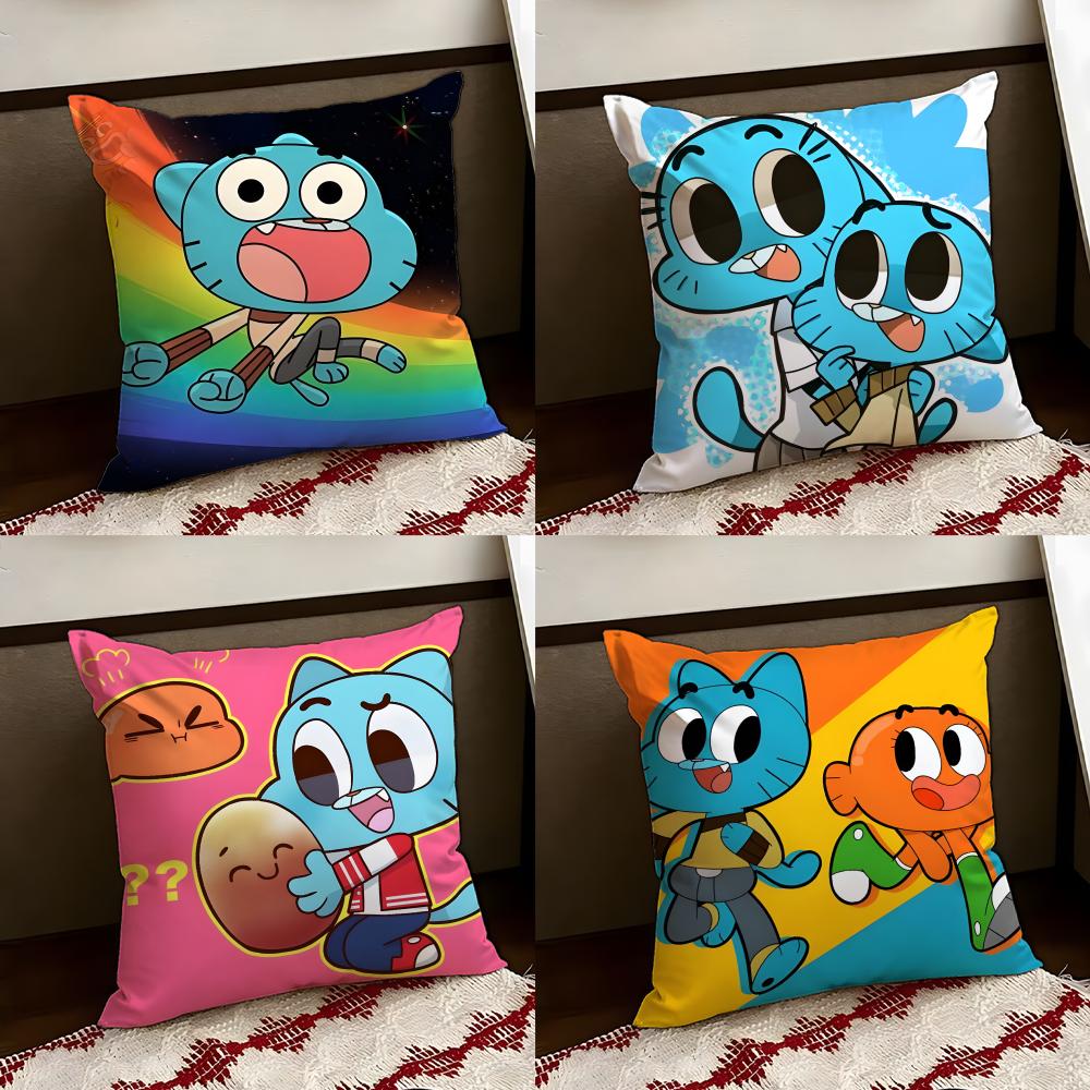 The AAmazing World of GGumball Cushion Cover Reversible Soft Durable Pillow Cover Home Car MultiScene Use for Daily Comfort