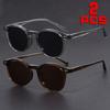 2 Pairs of Neutral Fashion Classic Glasses Essential for Street Pography and Parties