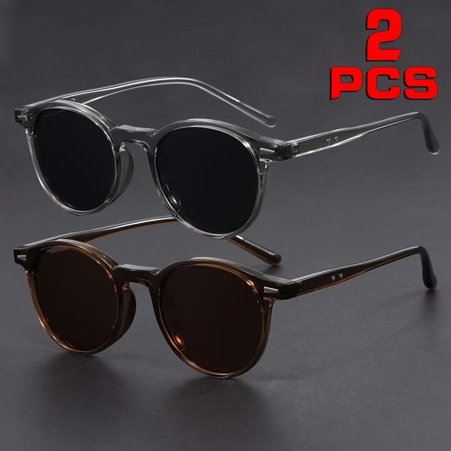 2 Pairs of Neutral Fashion Classic Glasses Essential for Street Pography and Parties