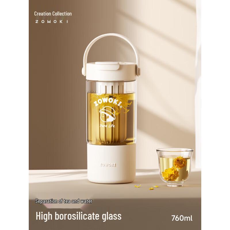 Zaowuji Cloud Element Borosilicate Glass Tea Infuser Cup