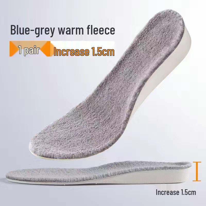 Height-Increasing Winter Fleece Insoles for Men and Women