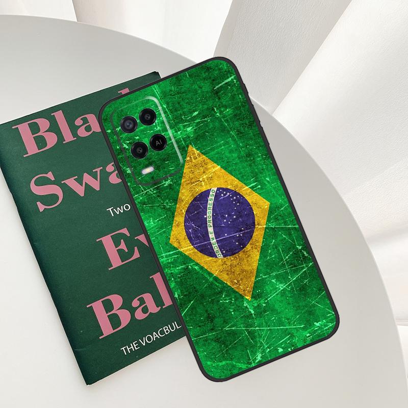 Brazil Brazilian Flag Case For Oppo A96 A76 A16 A15 A17 A52 A72 A54S A57S A58 A78 A98 A57 A77 A54 A74 A94 Cover