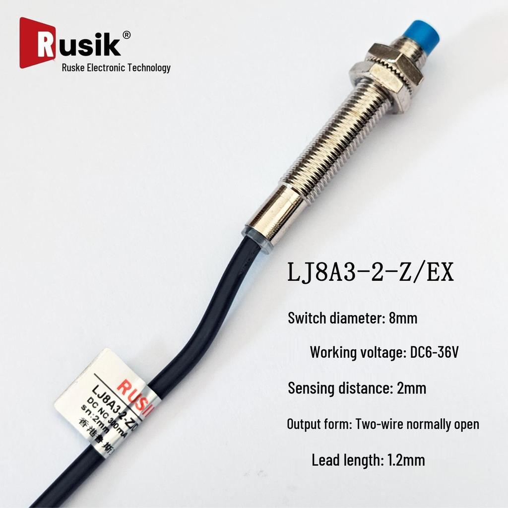 LJ8A3-2-Z/EX Metal Inductive Proximity Switch, M8, Two-Wire, Normally Open, DC6-36V, 2mm Detection