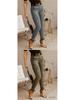 Pantaloni Jogger da Donna a Colore Unito a Vita Media con Bottone e Tasche