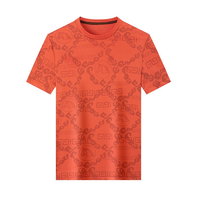 Summer Ice Short Sleeve Men's Fashion Loose Fit Versatile Casual T-Shirt Trendy Top