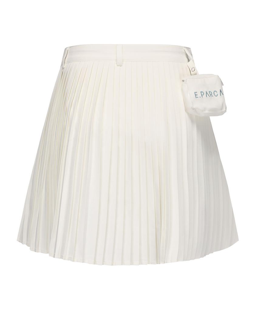I Parka Folding Deco White Pleated Skirt