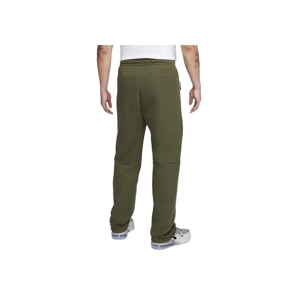 Nike Sportovní oblečení Tech Fleece Jednobarevné Stahovací Šňůrka Ležérní Jogger Kalhoty Pánské Spodky Středně Olivová FB8013-222
