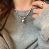 Stereoscopic Square Heart Shape Pendant Necklace for Women Punk Clavicle Chain Fashion Zircon Gift Daily Wear