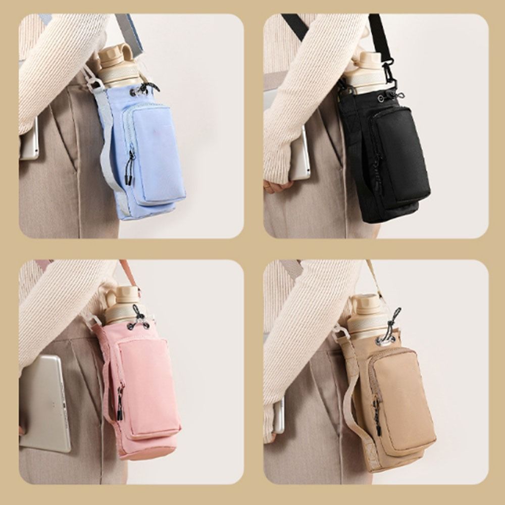 Front Pocket Thermos Bottle Holder Large Capacity Cup Sleeve Pouch  Camping