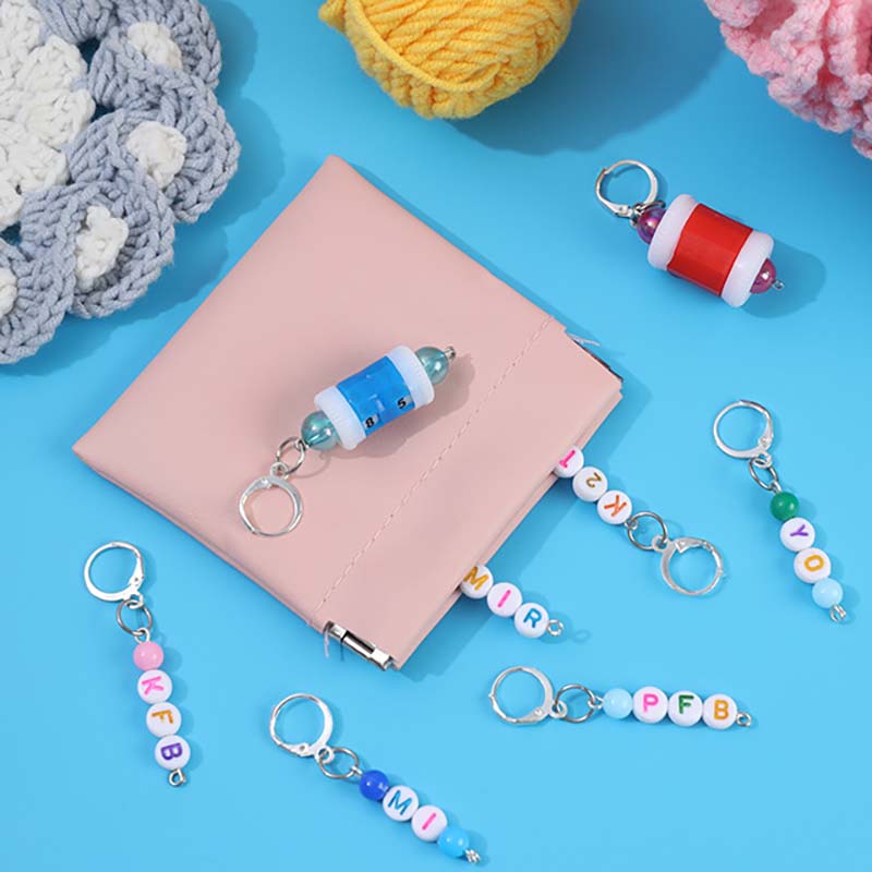 WTEMPO Chaveiro Marcadores de Ponto de Travamento com Contas Coloridas para Tricô, Quilting, Crochê Presente Perfeito para a Vovó ou para a Mamãe Suprimentos de Costura com Uma Bolsa